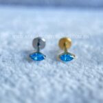 Labret Rosca Interna Titânio Zircônia Azul