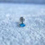 Labret Rosca Interna Titânio Zircônia Azul - Imagem 3