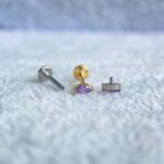 Labret Rosca Interna Titânio Zircônia Lilás - Imagem 3