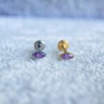 Labret Rosca Interna Titânio Zircônia Lilás