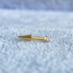 Labret L-Bar Spike Rosca Interna Titânio Zircônia Coração - Imagem 2