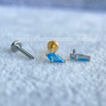 Labret Rosca Interna Titânio Zircônia Azul - Imagem 4