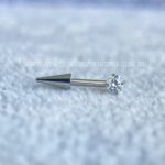 Labret L-Bar Spike Rosca Interna Titânio Zircônia Redonda - Imagem 3