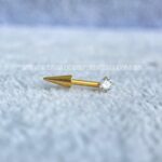 Labret L-Bar Spike Rosca Interna Titânio Zircônia Redonda - Imagem 2