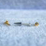 Labret L-Bar Spike Rosca Interna Titânio Zircônia Coração - Imagem 4