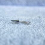 Labret L-Bar Spike Rosca Interna Titânio Zircônia Coração - Imagem 3