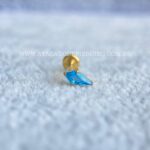 Labret Rosca Interna Titânio Zircônia Azul - Imagem 2