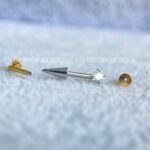 Labret L-Bar Spike Rosca Interna Titânio Zircônia Redonda - Imagem 4