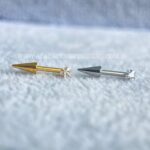 Labret L-Bar Spike Rosca Interna Titânio Zircônia Estrela
