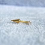 Labret L-Bar Spike Rosca Interna Titânio Zircônia Estrela - Imagem 2
