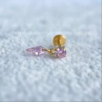 Labret Rosca Interna Ponto de Luz Titânio Zircônias Rosa - Imagem 2