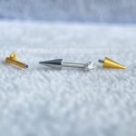 Labret L-Bar Spike Rosca Interna Titânio Zircônia Estrela - Imagem 3
