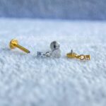 Labret Rosca Interna Titânio Coração Pingente Zircônia - Imagem 4