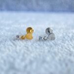 Labret Rosca Interna Titânio Coração Pingente Zircônia