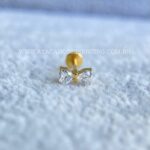Labret Rosca Interna Titânio Laço Zircônias Coração - Imagem 2