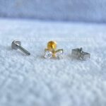 Labret Rosca Interna Titânio Laço Zircônias Coração - Imagem 3