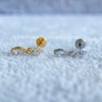 Labret Rosca Interna Titânio Trevo Zircônias Pingente