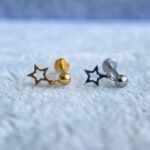 Labret Rosca Interna Titânio Pingente Estrela