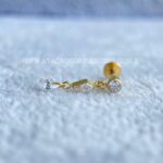 Labret Rosca Interna Ponto de Luz Titânio Pingentes Zircônias - Imagem 2