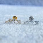Labret Rosca Interna Titânio Flores Zircônias
